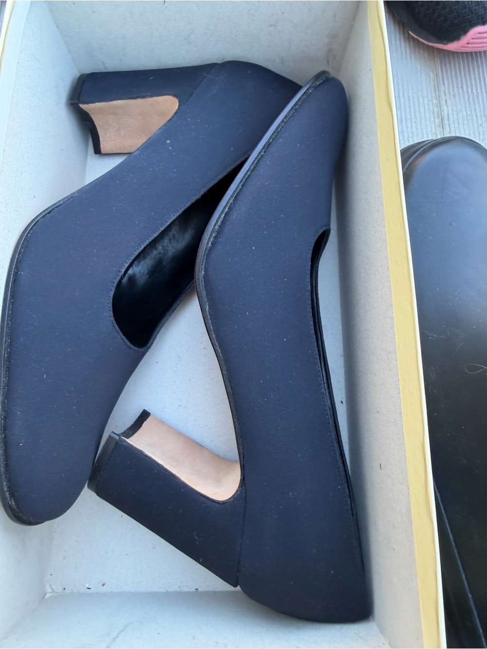 Enzo Angiolini Black Block Heel Pumps